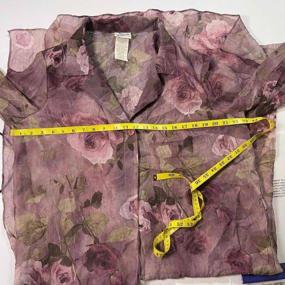 midnight velvet Vintage Floral Jacket  Long Pink Cottagecore Rose size 16 - Picture 8 of 11
